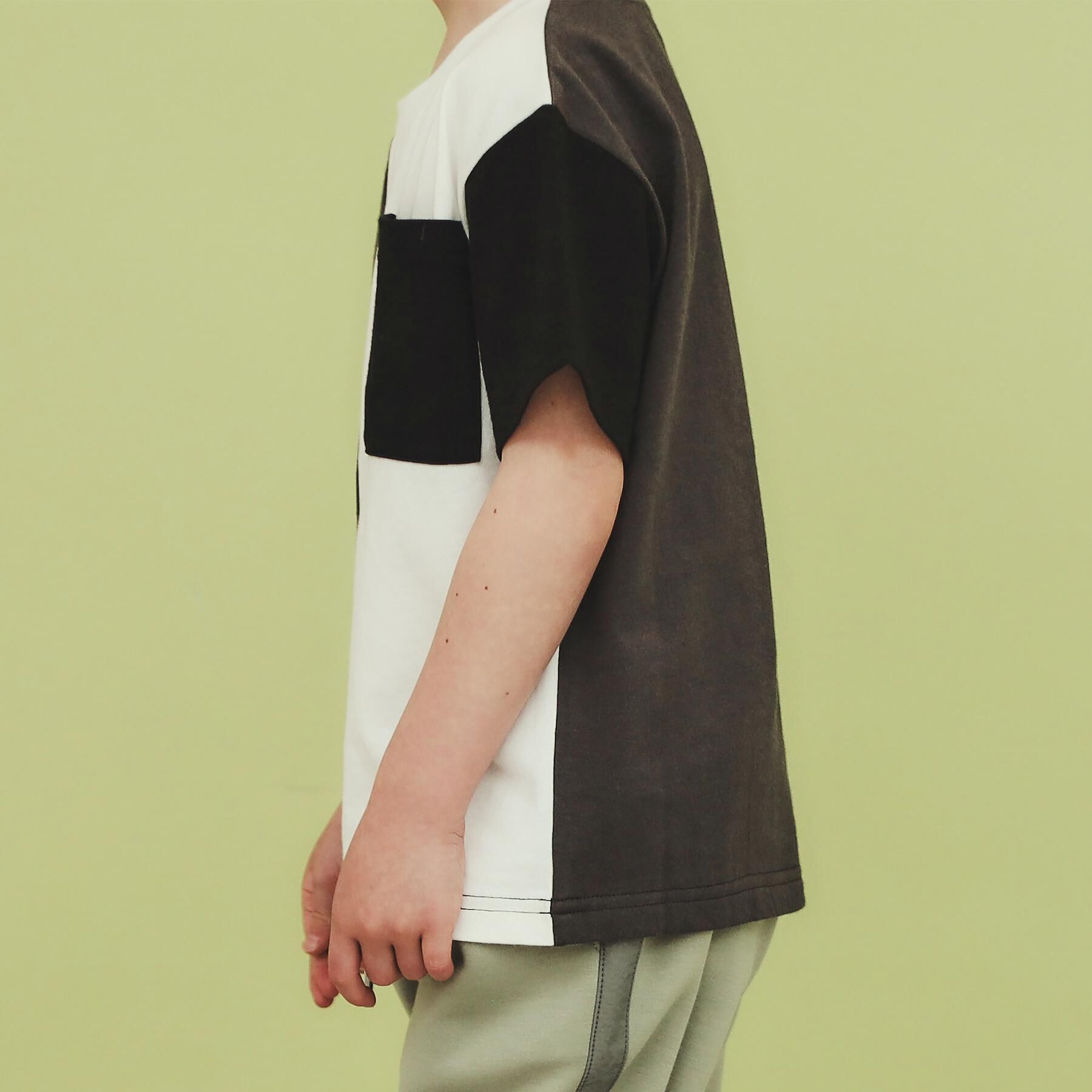 THE SHOP TK「【110-160/洗濯機OK】縦切替えポケットTシャツ」|Tシャツ・カットソー|