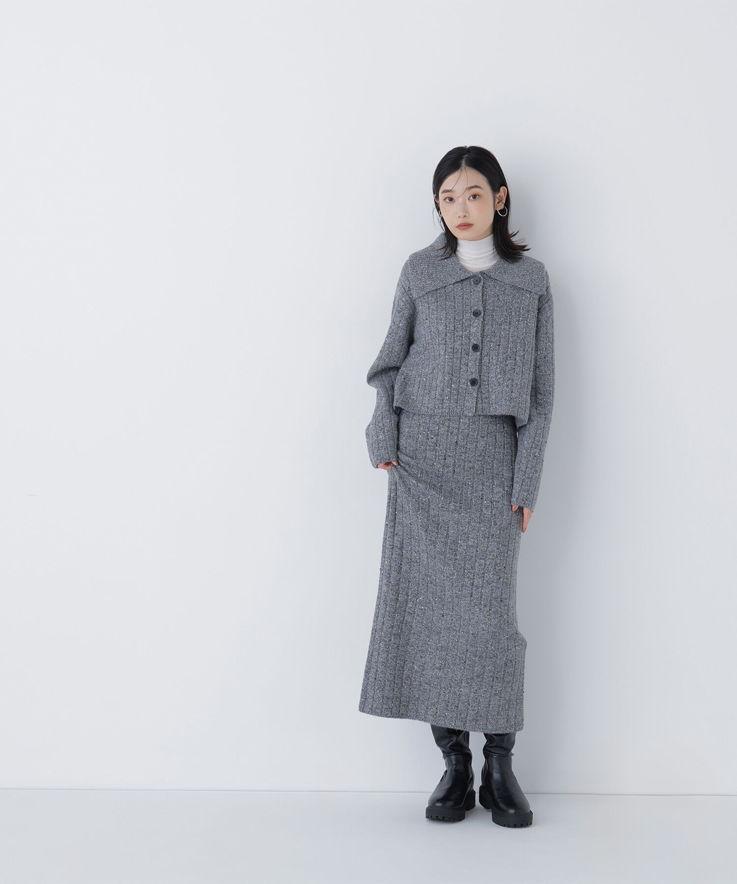  「スパンコールラメニットセットアップ」|ワンピース|