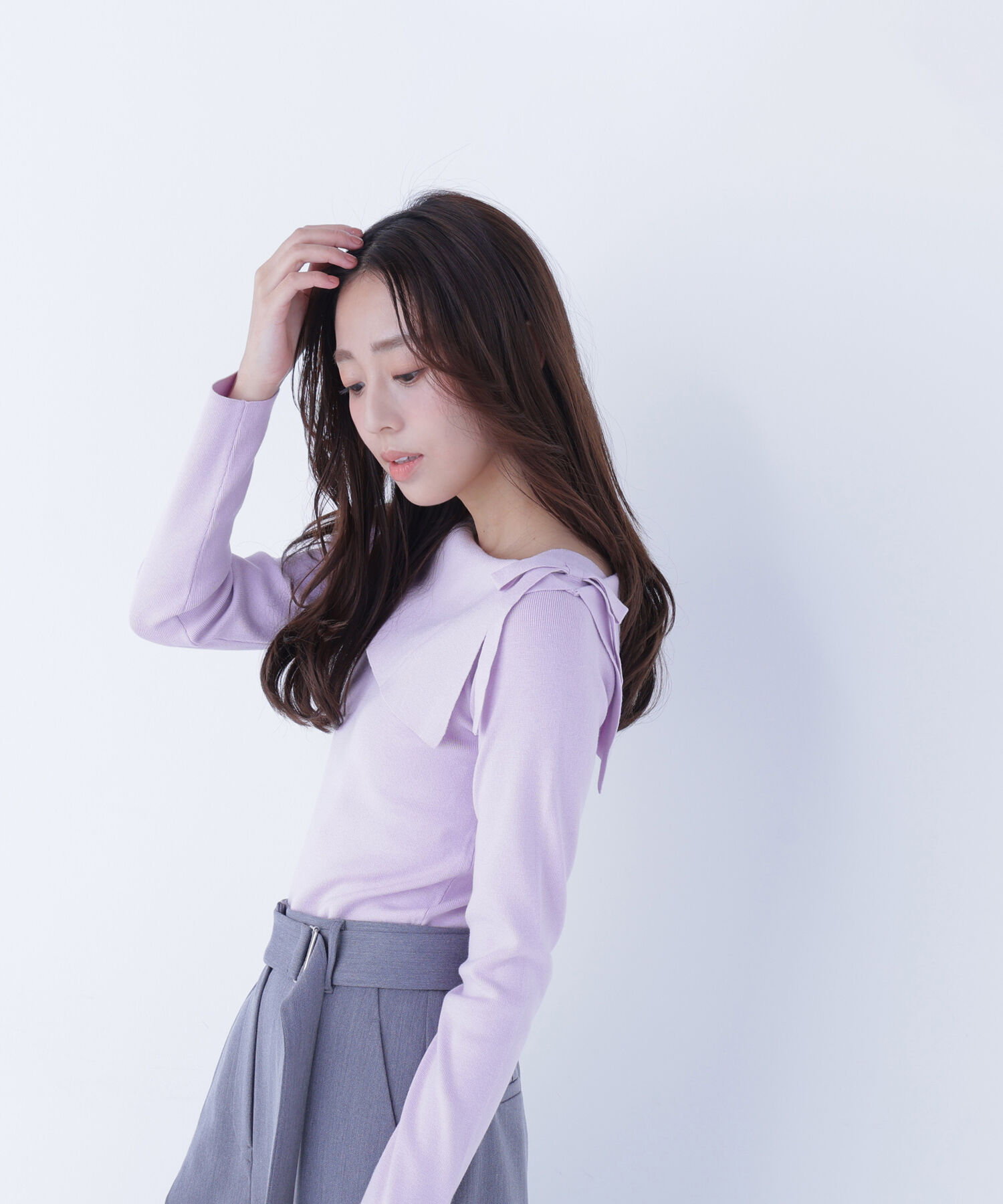  「サイドリボンニット」|ニット・セーター|