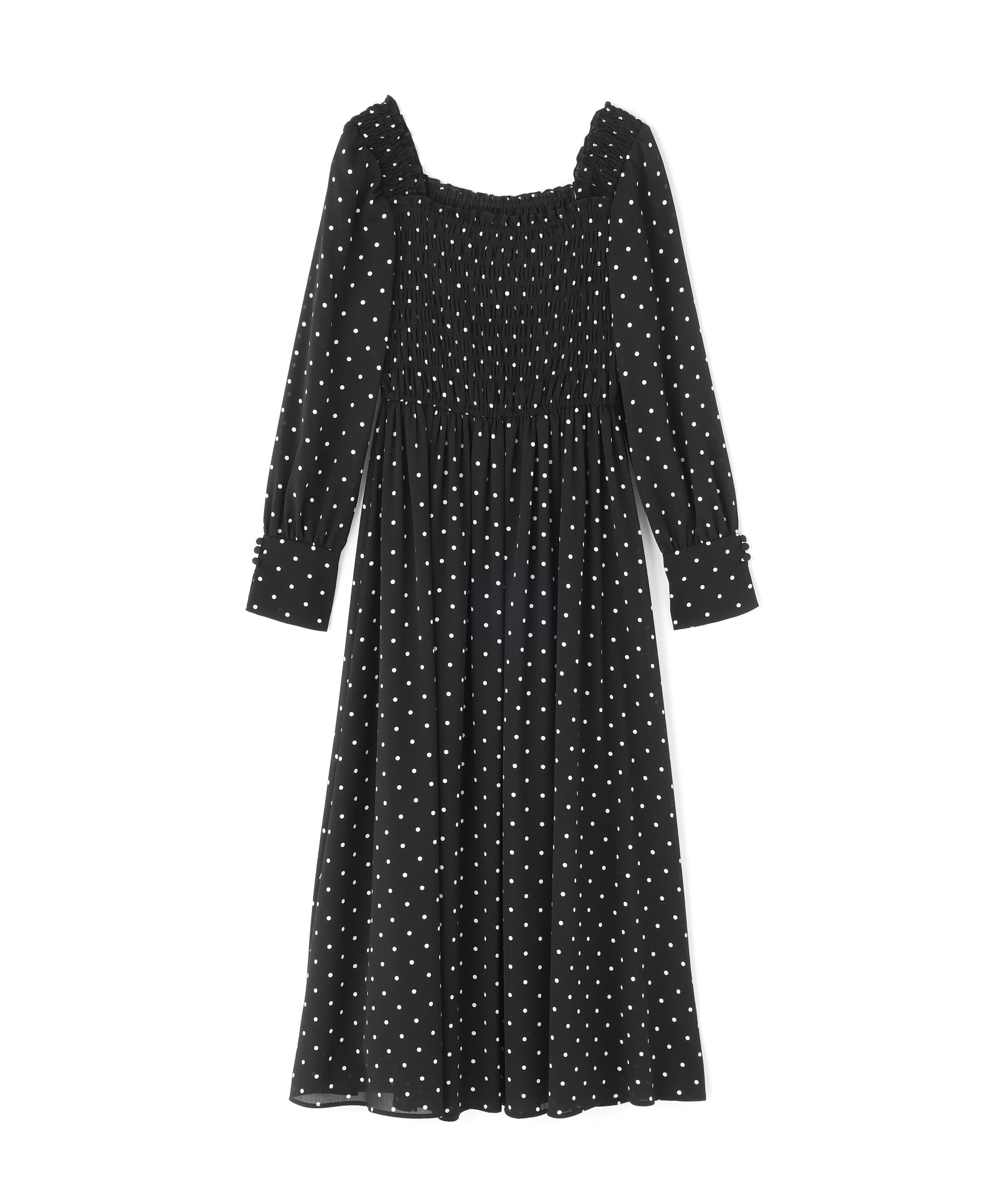  「ドットプリントシャーリングワンピース」|ワンピース|