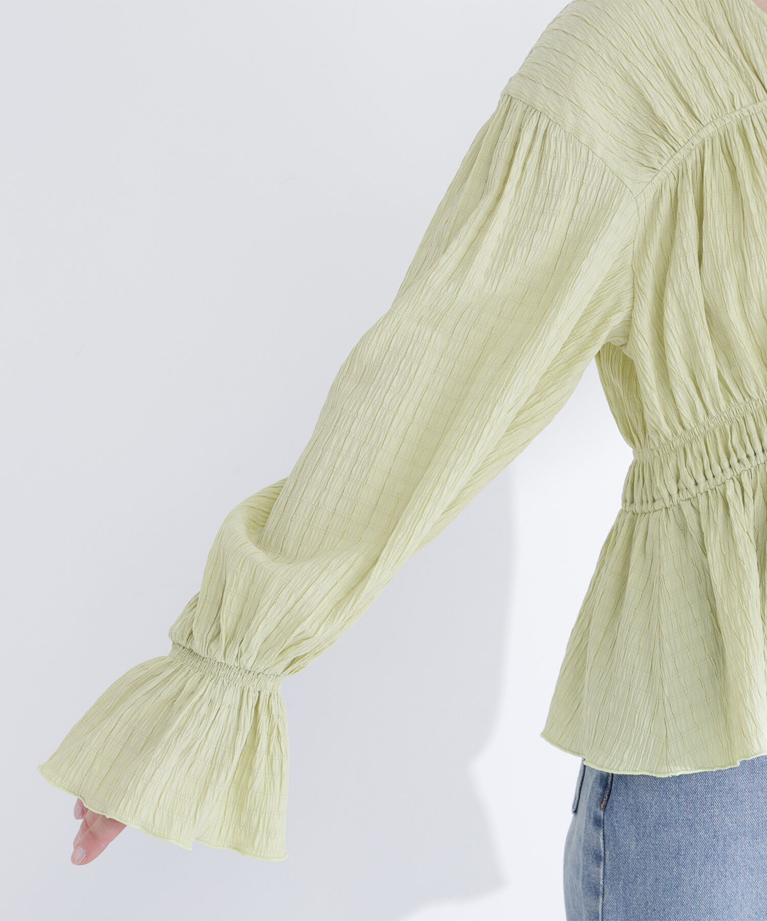  「Vネックギャザーブラウス」|シャツ・ブラウス|