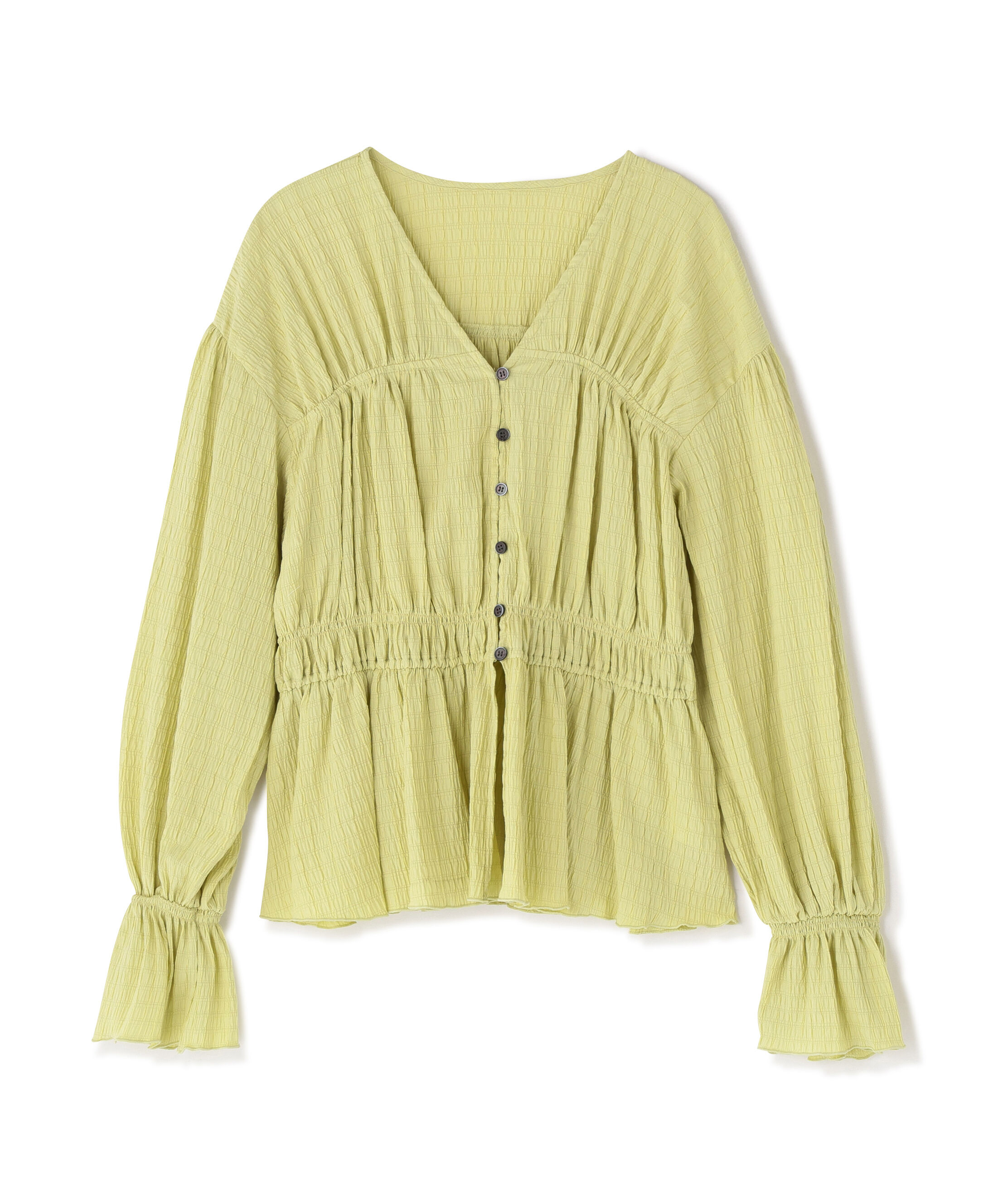  「Vネックギャザーブラウス」|シャツ・ブラウス|