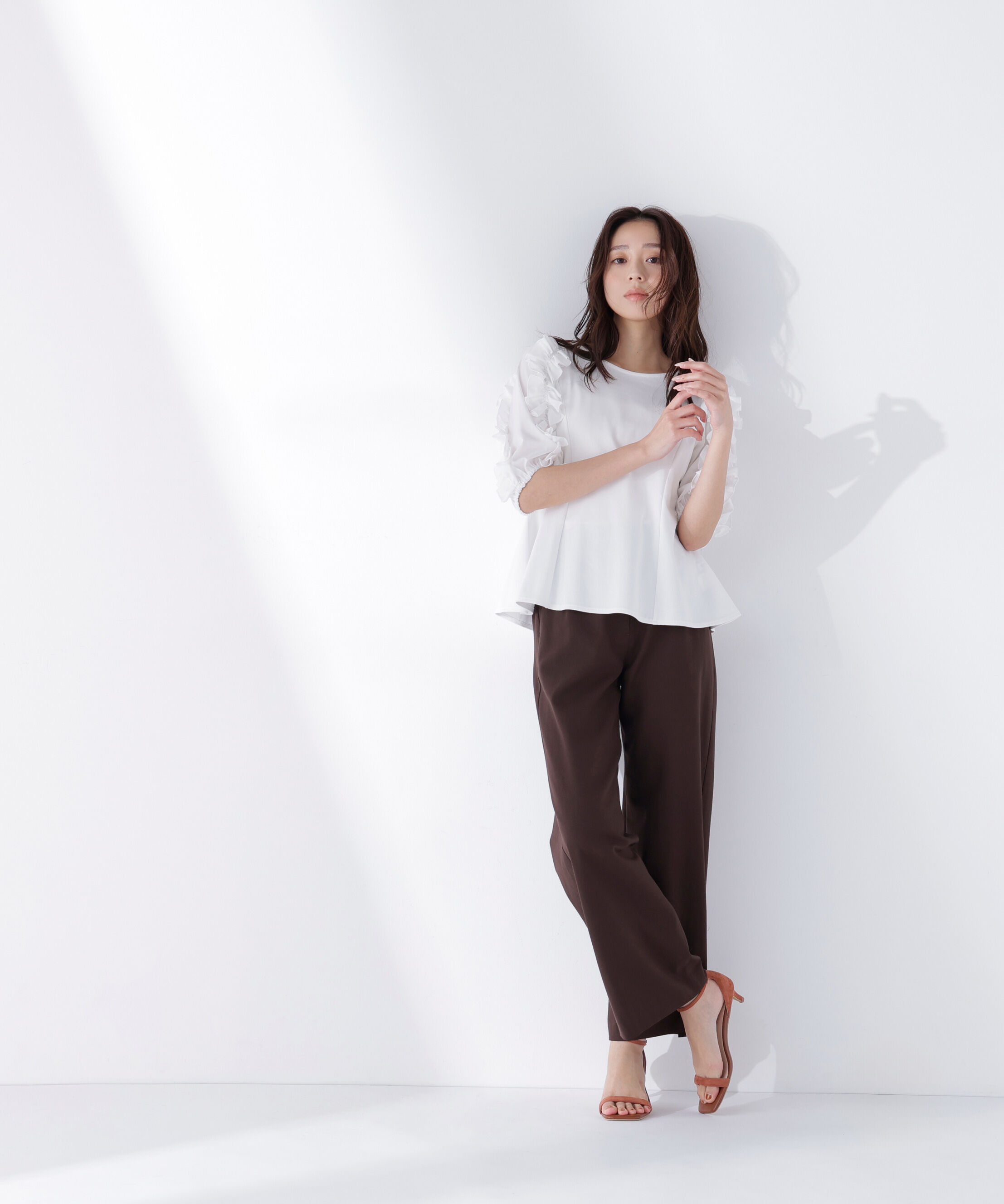  「フリルスリーブドッキングカットソー」|Tシャツ・カットソー|