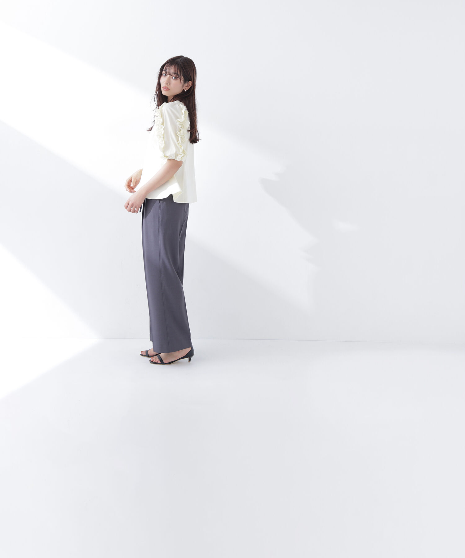  「フリルスリーブドッキングカットソー」|Tシャツ・カットソー|