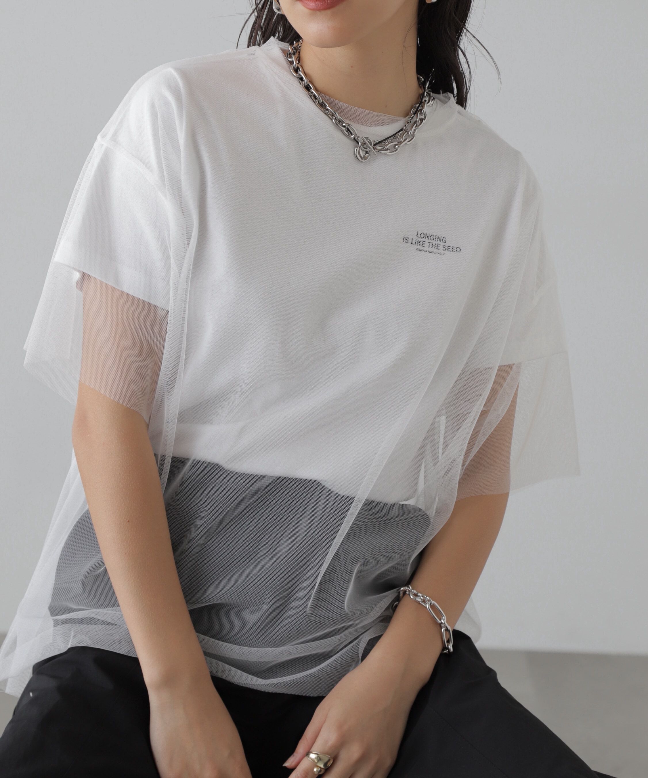  「チュール&times;ロゴTシャツ」|Tシャツ・カットソー|