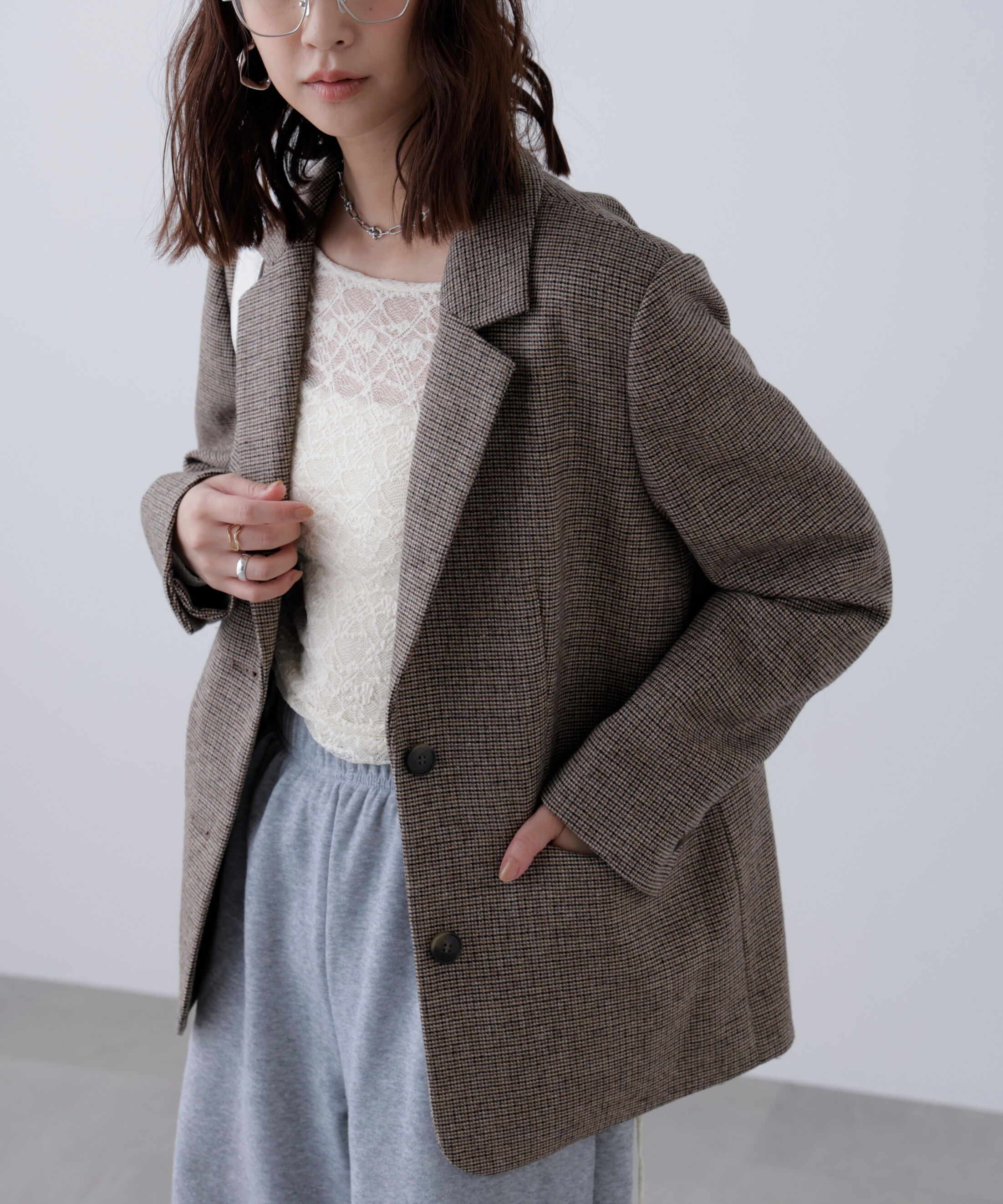  「ウール混オーバーサイズジャケット」|その他|