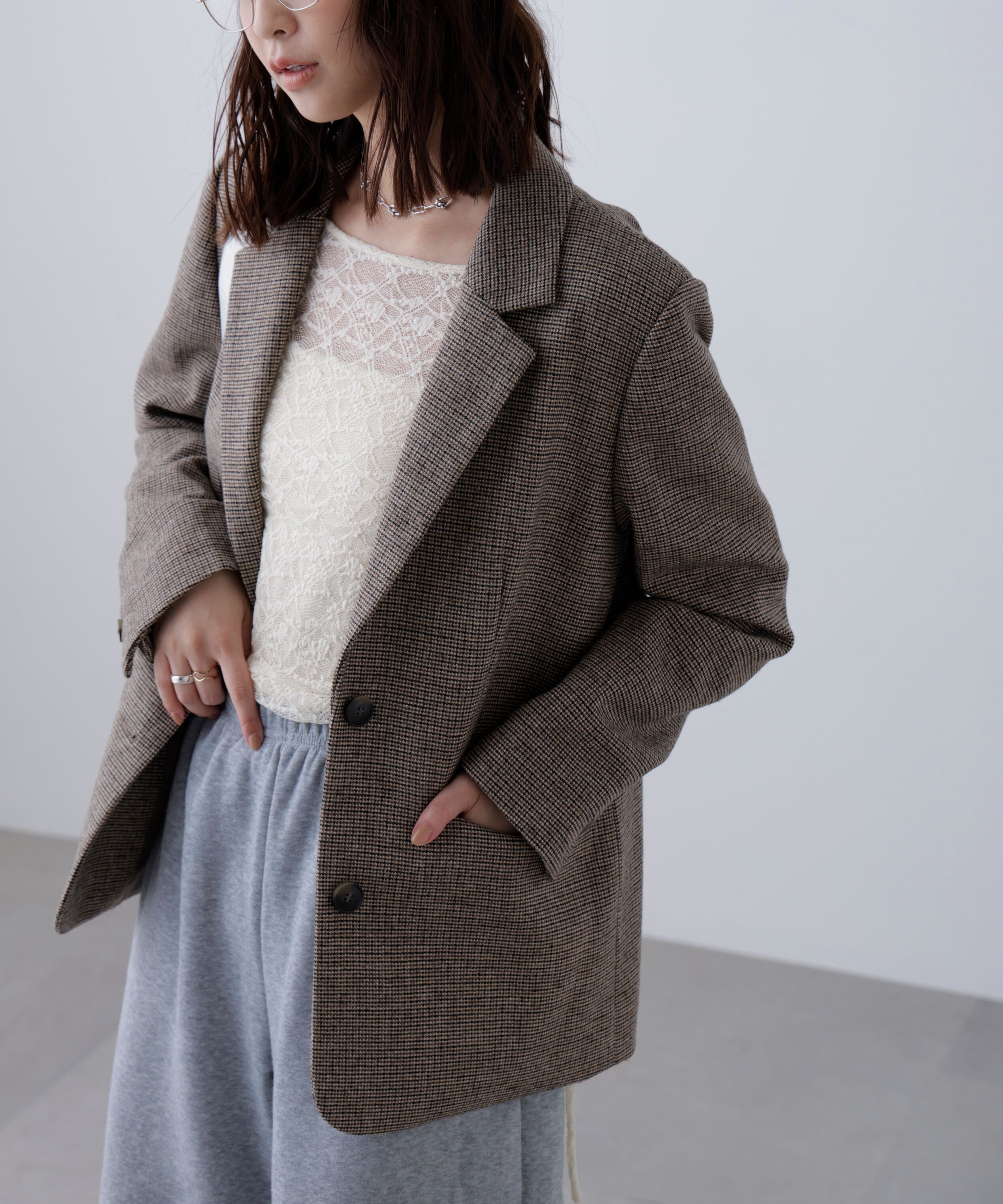  「ウール混オーバーサイズジャケット」|その他|