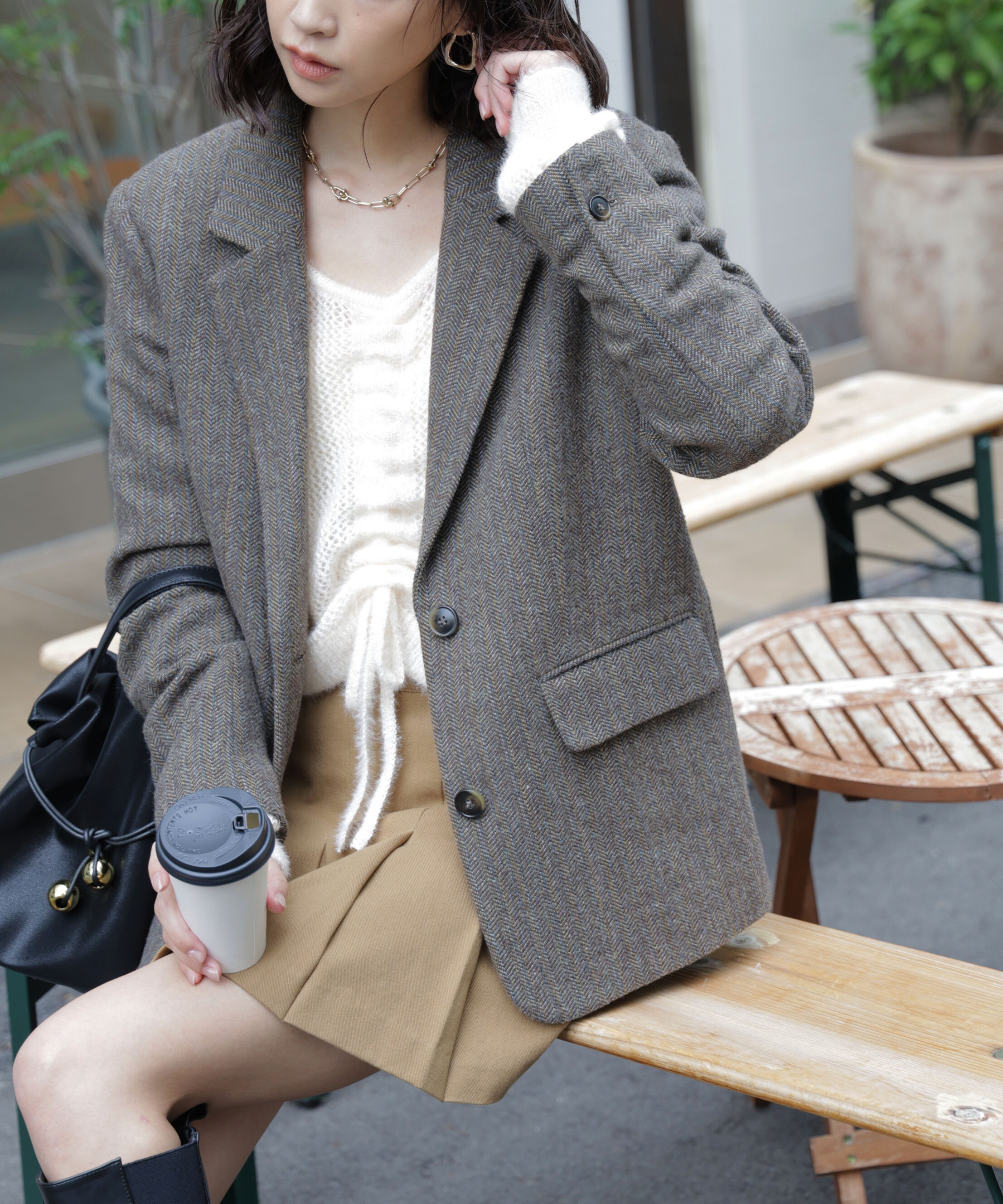  「ウール混オーバーサイズジャケット」|その他|