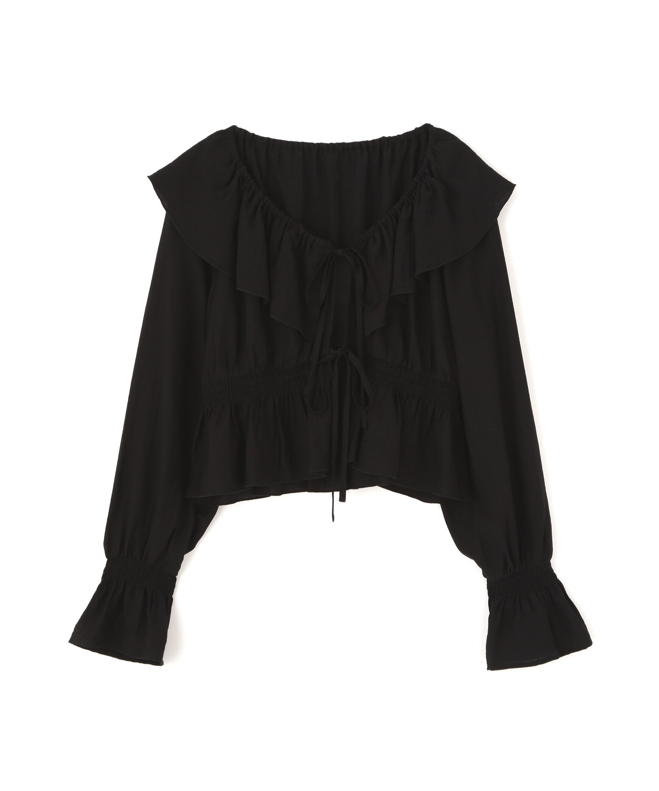  「衿フリルペプラム前開きブラウス」|シャツ・ブラウス|