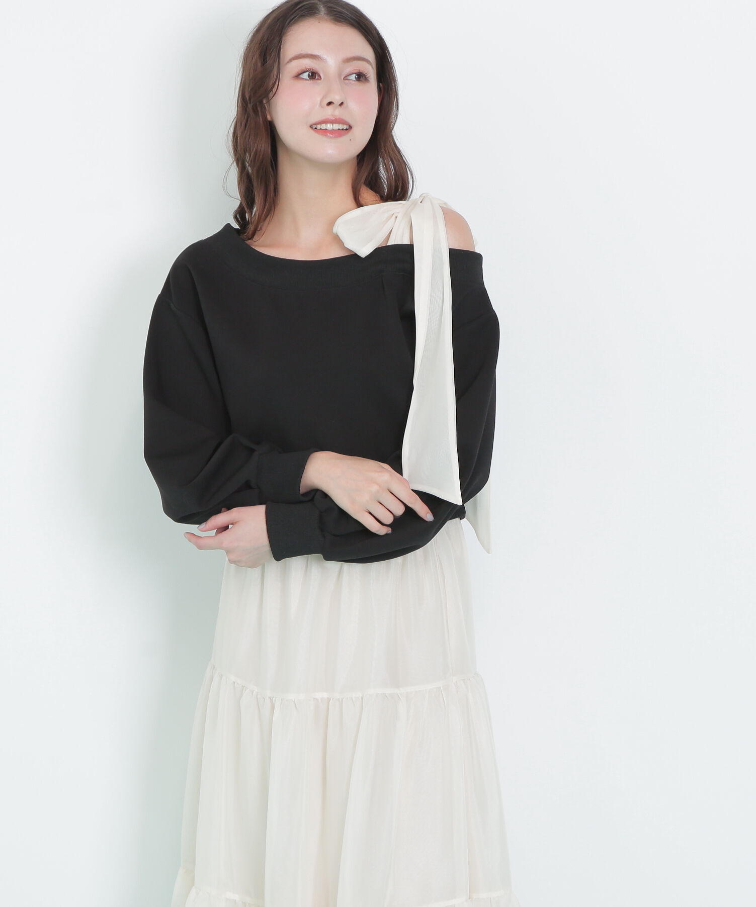  「肩リボンスウェットセットアップ」|ワンピース|