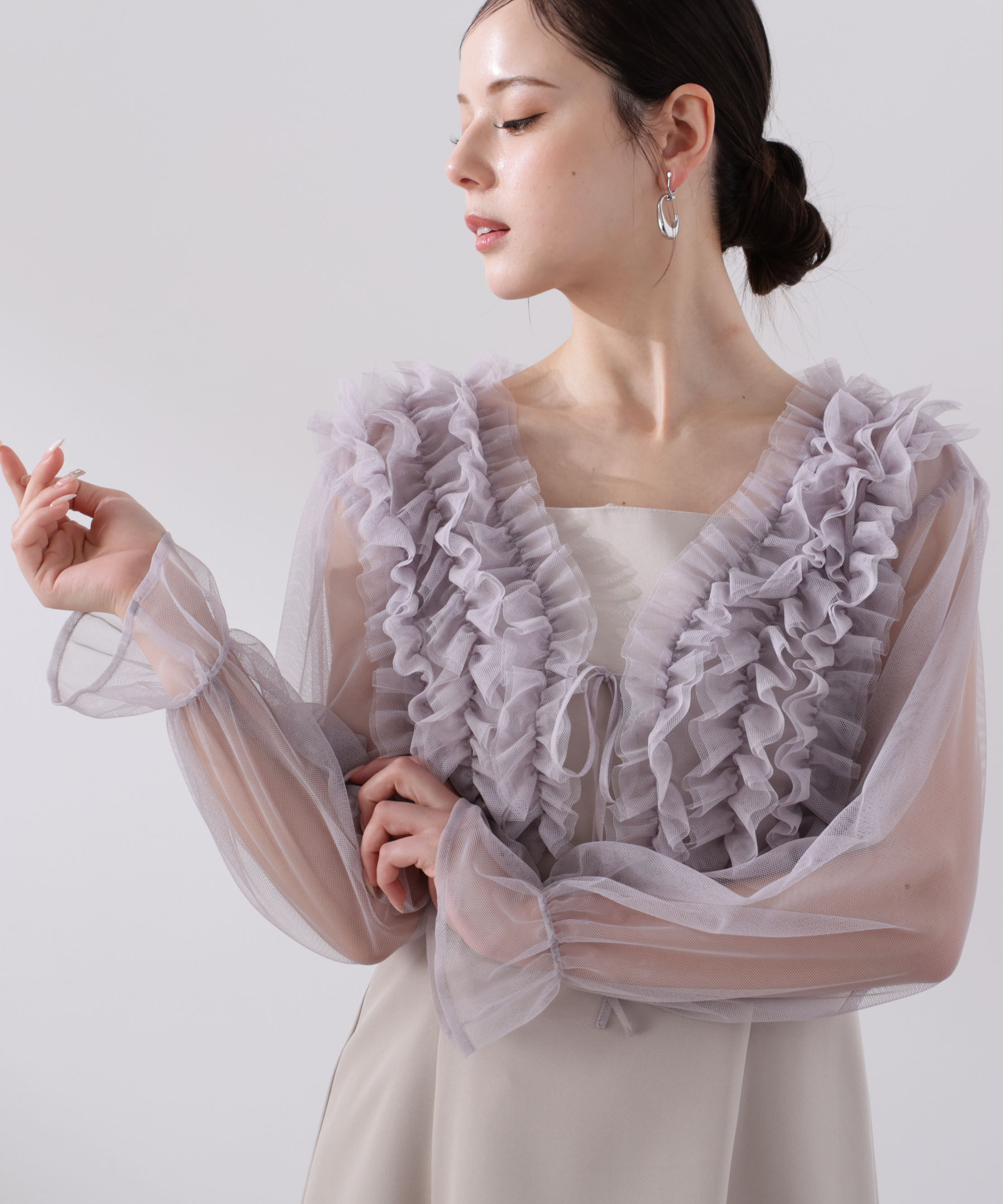 PROPORTION BODY DRESSING「＜L＞ラッフルボレロセットアップ　26SS」|ワンピース|ベージュ