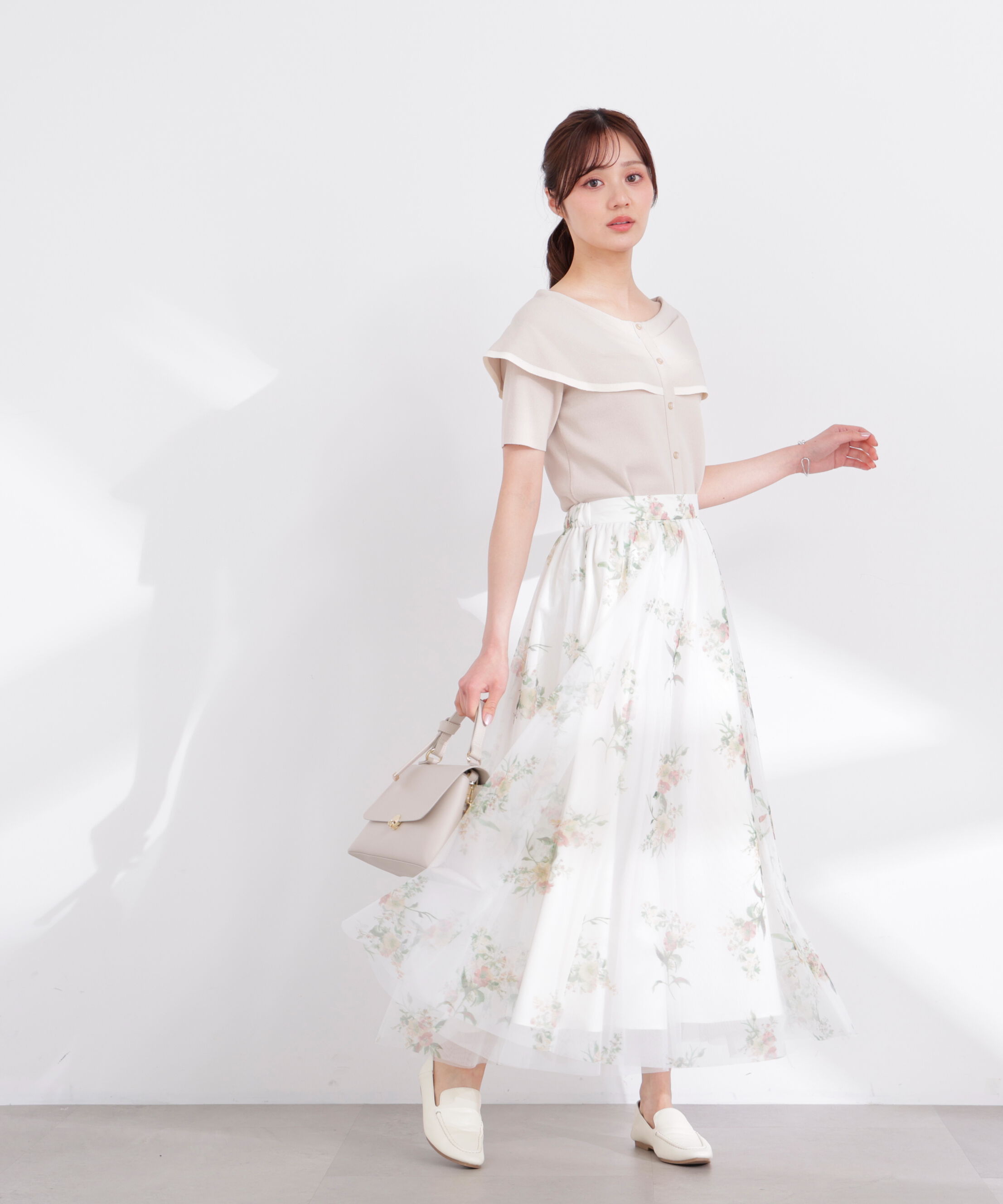 PROPORTION BODY DRESSING「トリムラインケープニットトップス 26SS」|ニット・セーター|