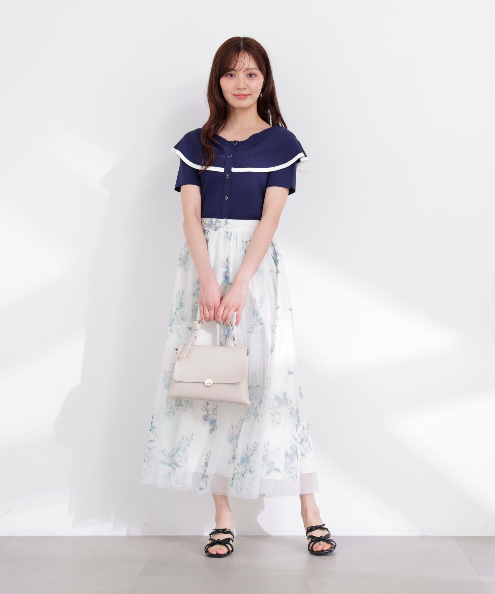 PROPORTION BODY DRESSING「トリムラインケープニットトップス 26SS」|ニット・セーター|