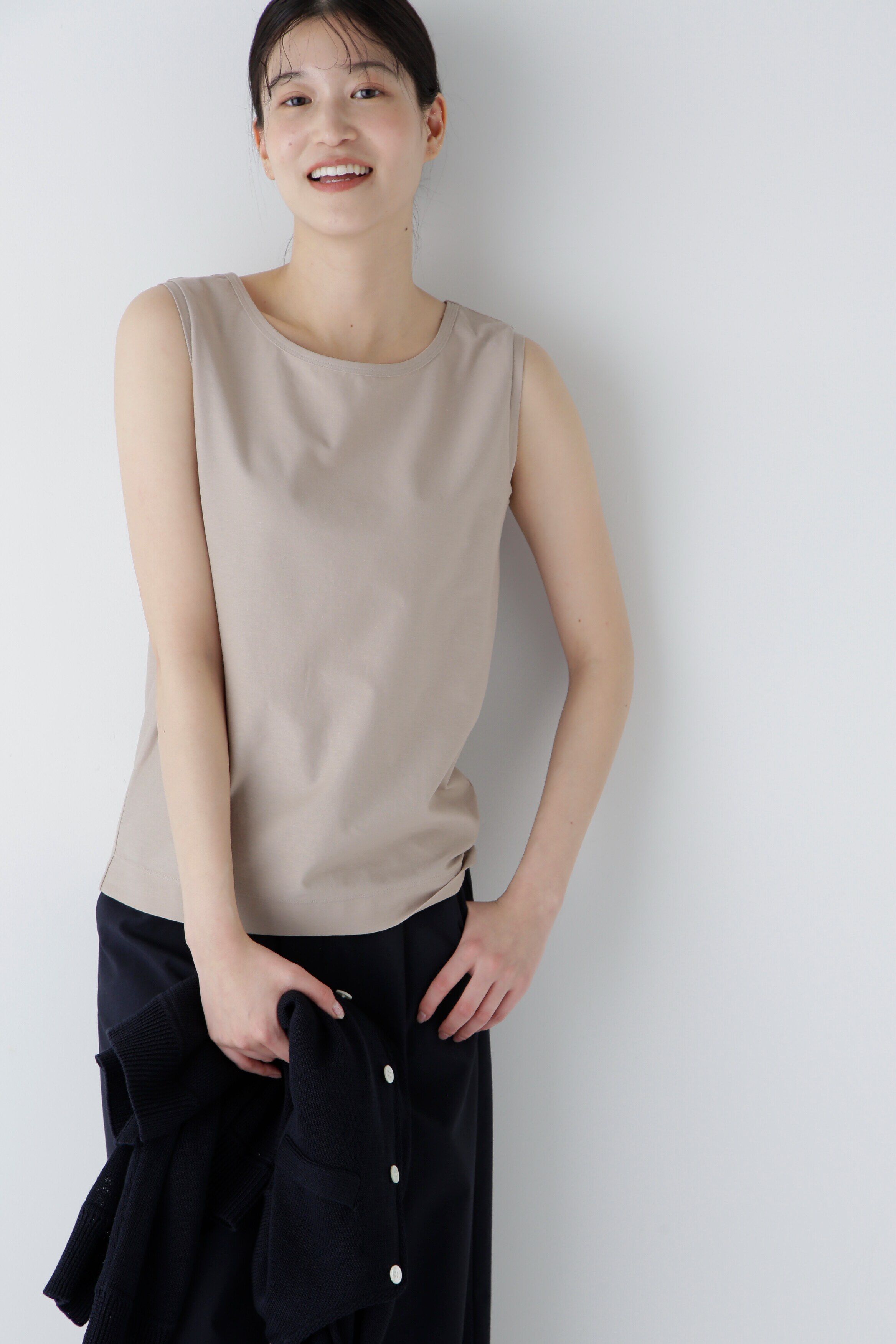  「◆麻混タンクトップ」|Tシャツ・カットソー|ベージュ