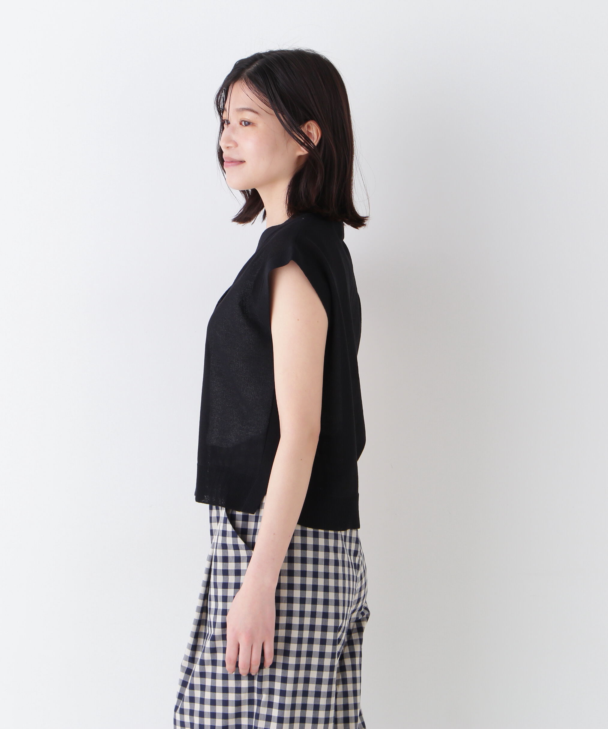  「◆綿ナイロン鹿の子ジレ」|ニット・セーター|