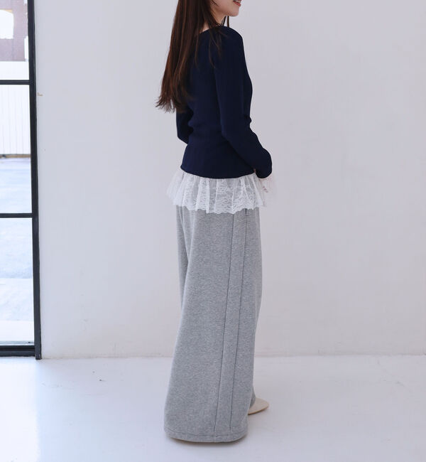 archives「レースドッキングギャザーニットカーディガン」|カーディガン|