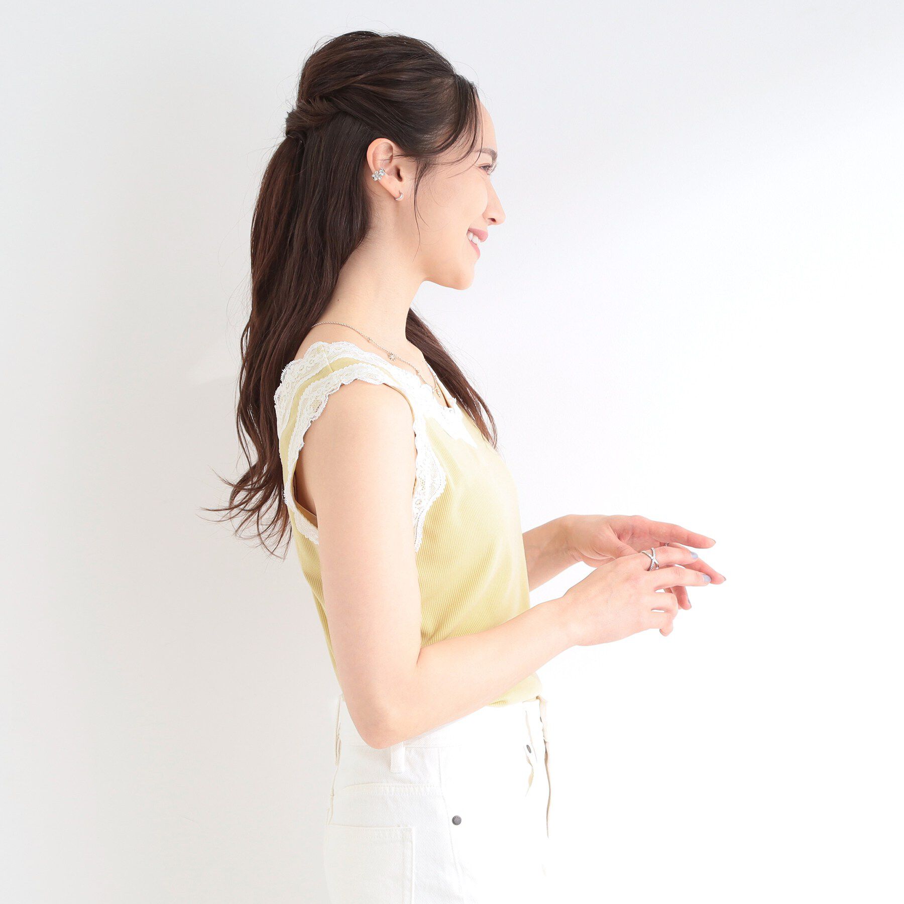 SHOO･LA･RUE「前後2WAYネック レースデザインタンクトップ」|キャミソール|