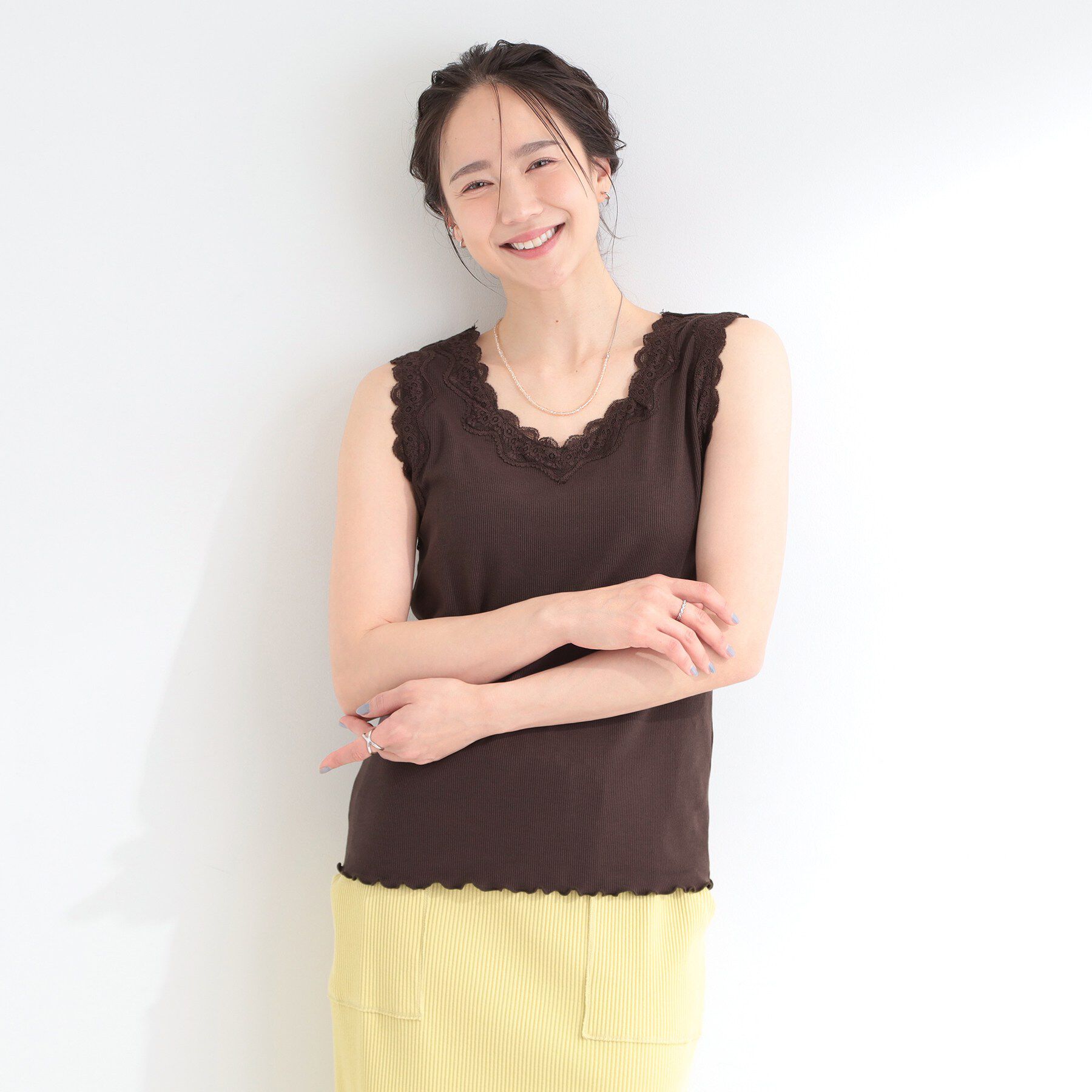 SHOO･LA･RUE「前後2WAYネック レースデザインタンクトップ」|キャミソール|