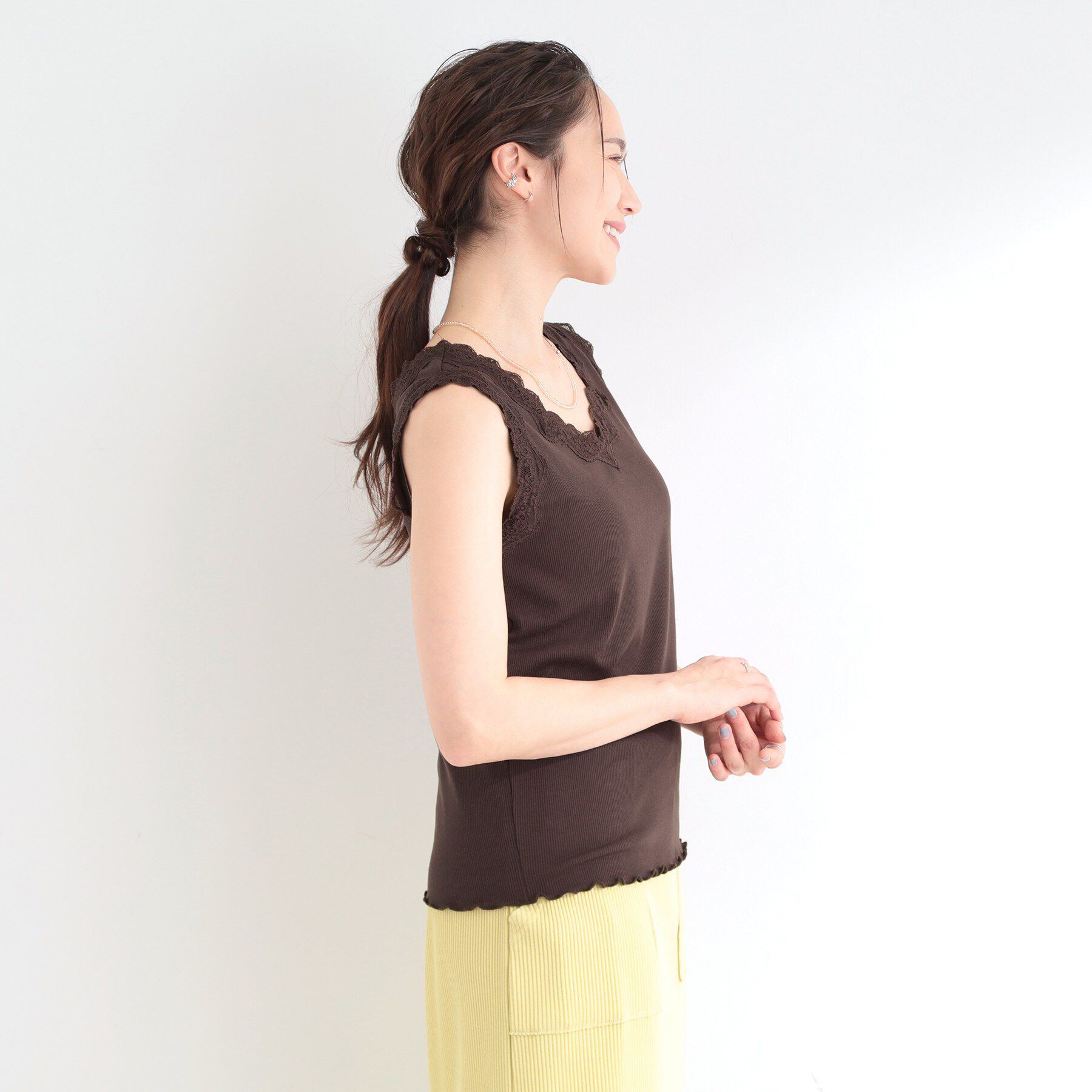 SHOO･LA･RUE「前後2WAYネック レースデザインタンクトップ」|キャミソール|