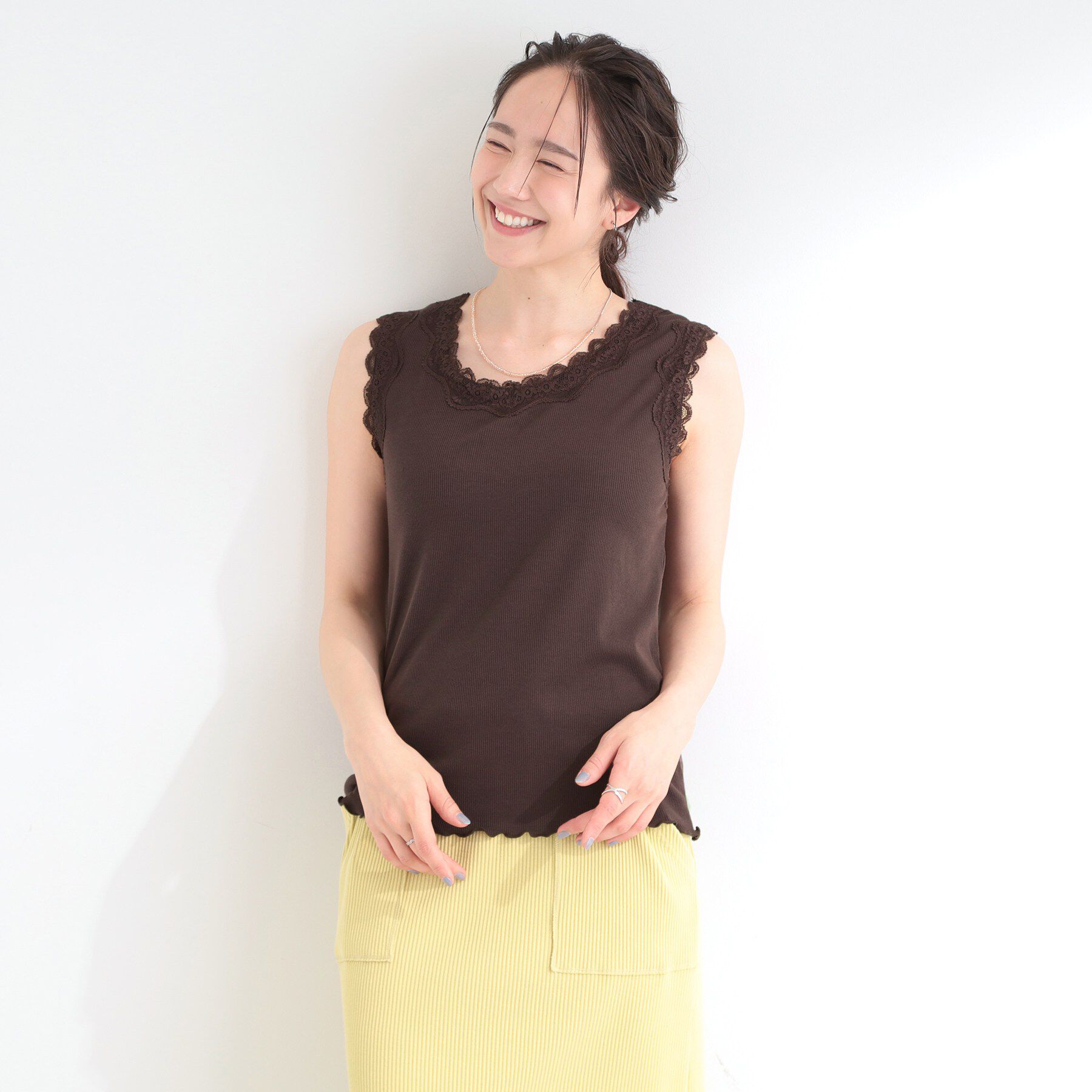 SHOO･LA･RUE「前後2WAYネック レースデザインタンクトップ」|キャミソール|