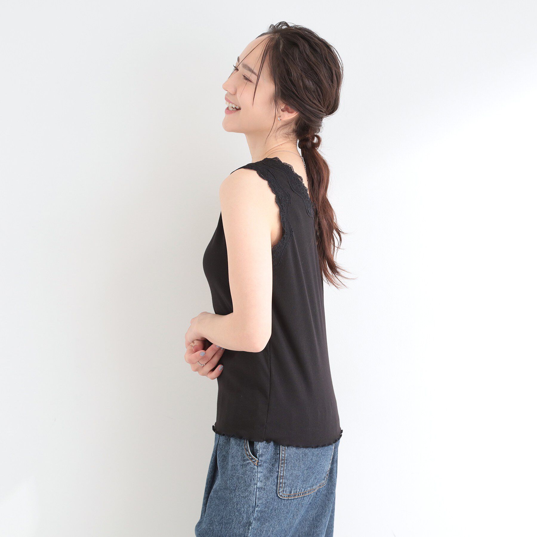 SHOO･LA･RUE「前後2WAYネック レースデザインタンクトップ」|キャミソール|