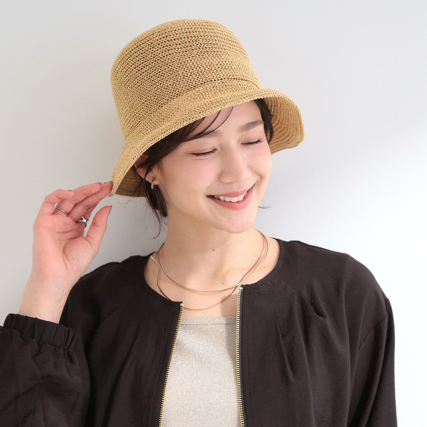 SHOO･LA･RUE「【吸水速乾】ペーパーミックスサーモバケハ」|ハット|