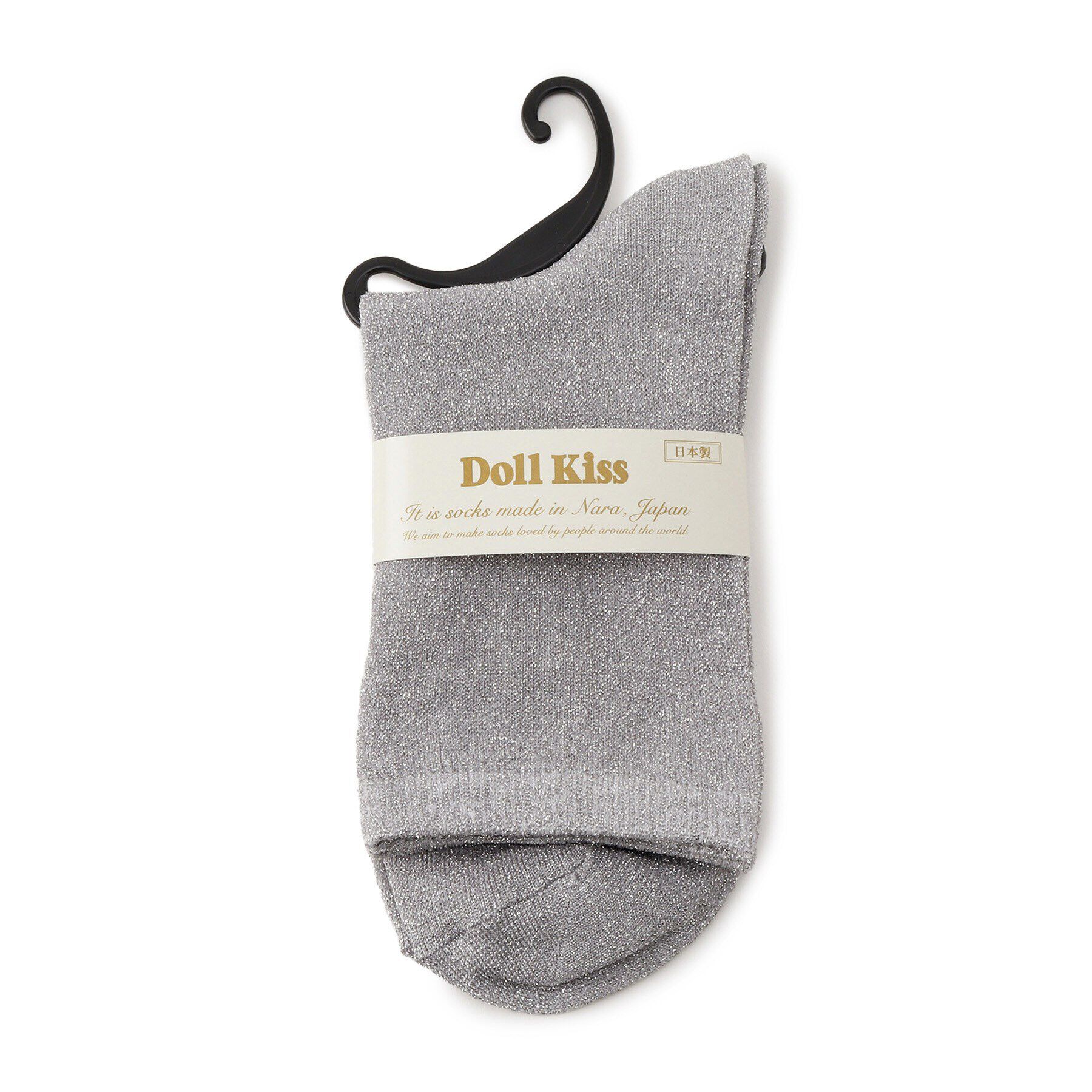 Doll Kiss「【3足組】ラメ無地クルーソックス」|ソックス|