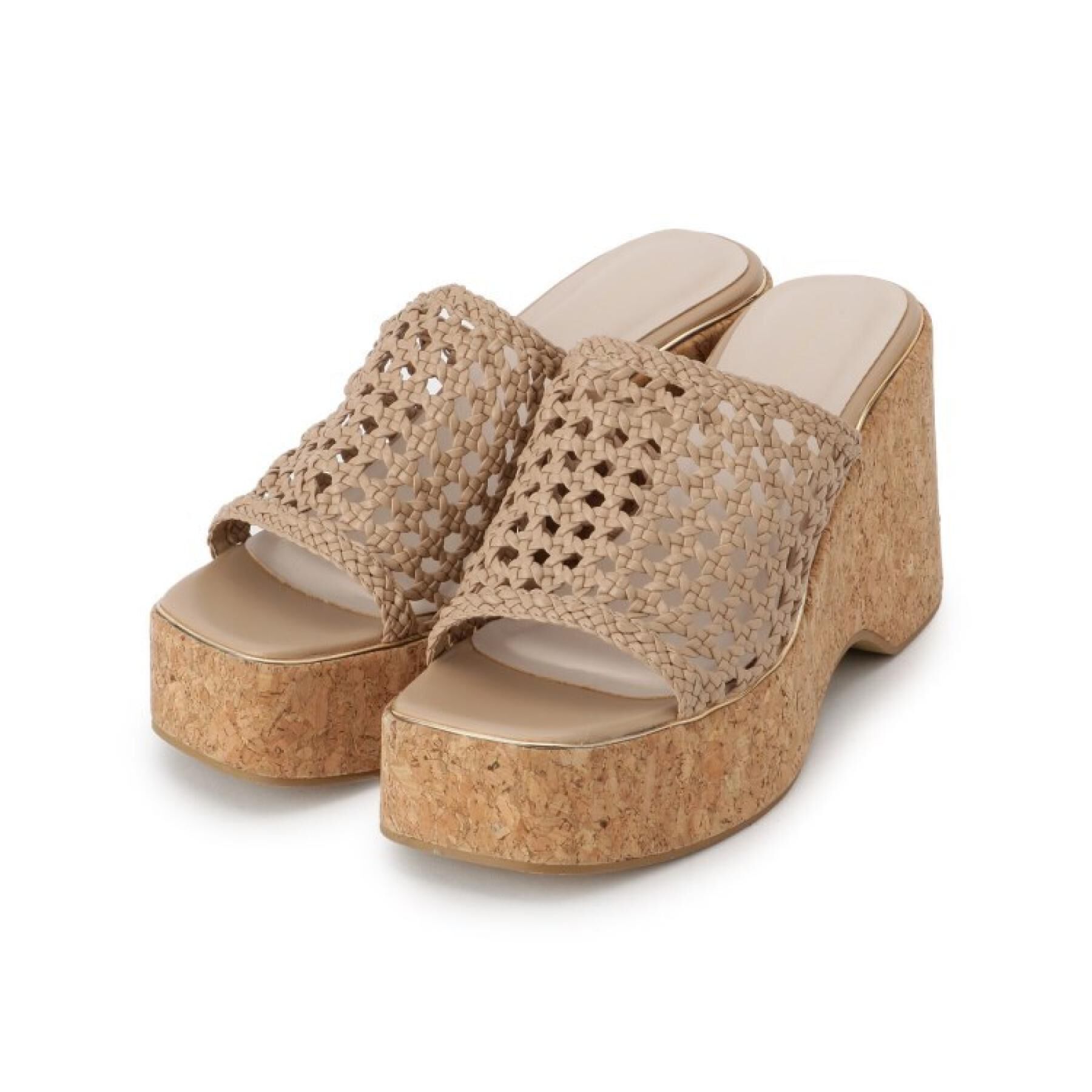 ESPERANZA「マクラメ編みウェッジミュール」|サンダル|