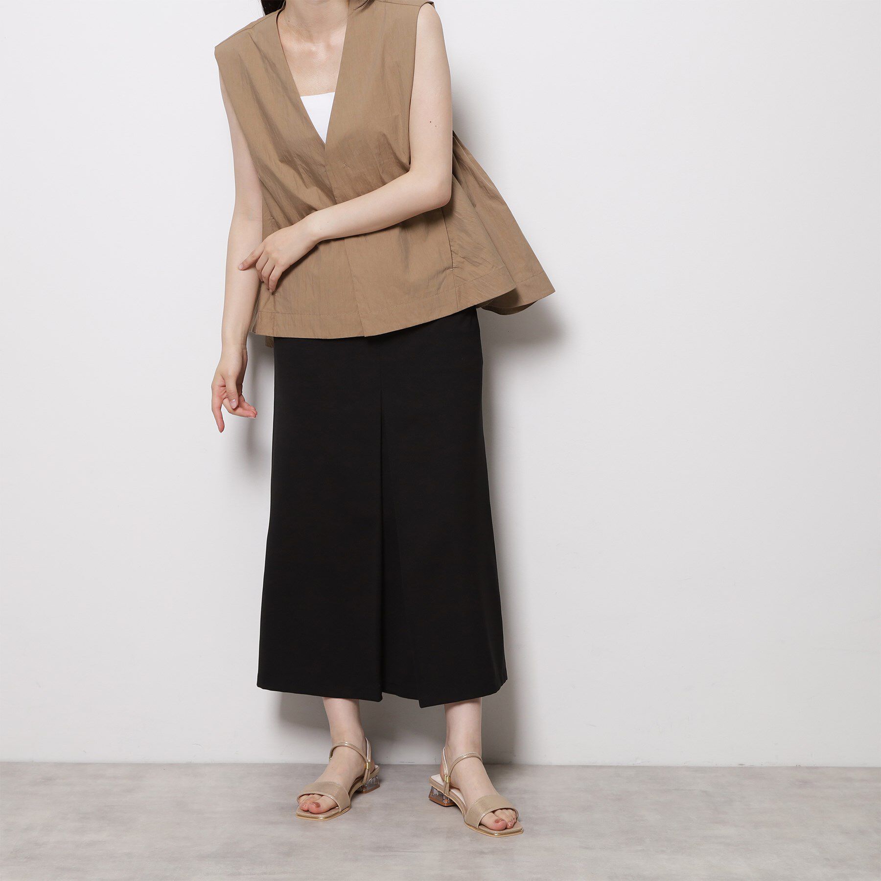 ESPERANZA「スクエアトゥクリアローヒールサンダル」|サンダル|