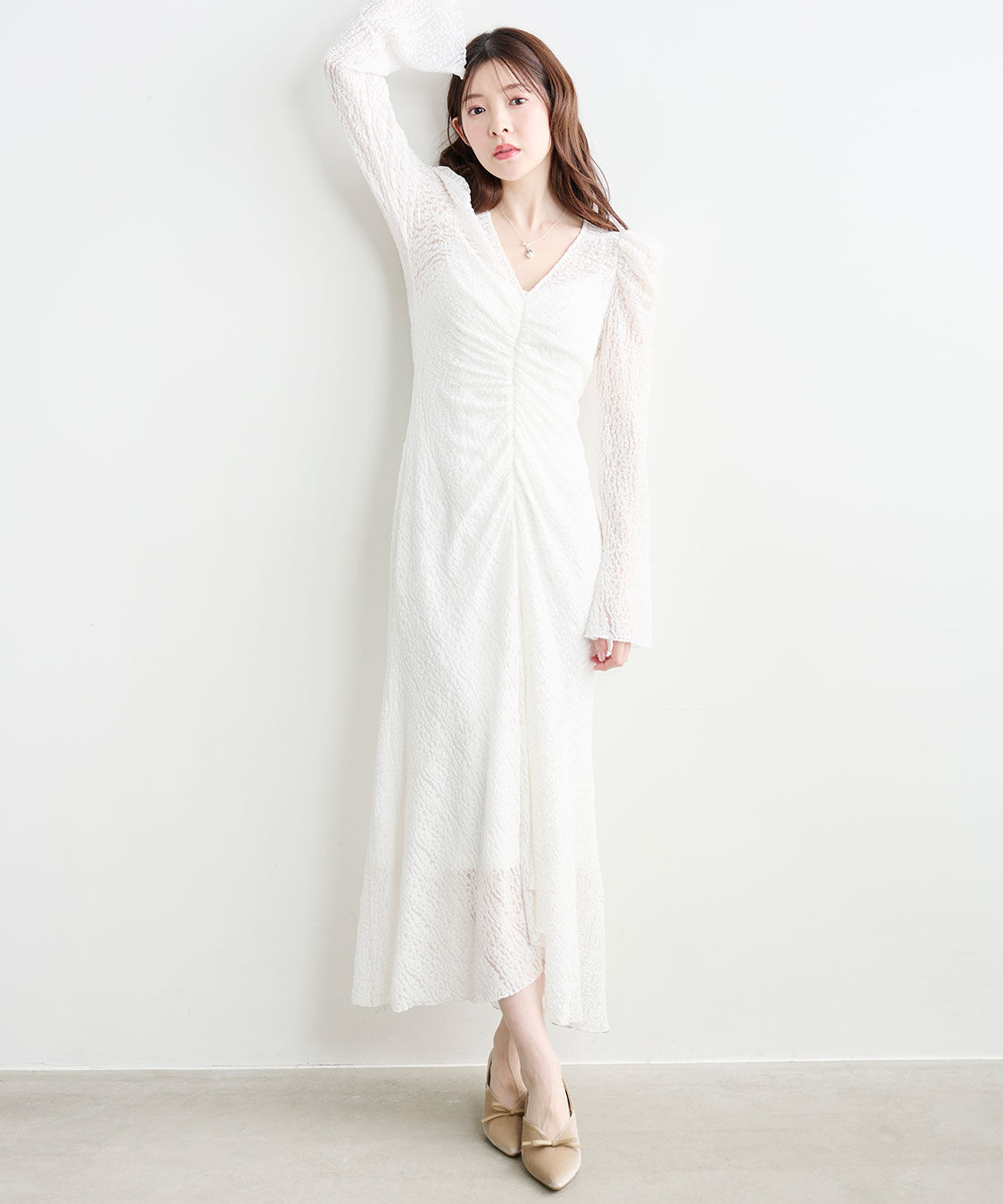 COCO DEAL「ストレッチレースギャザーワンピース」|ワンピース|