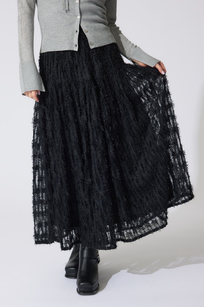 rienda「ディフォーメーションチュールフレアスカート」|スカート|
