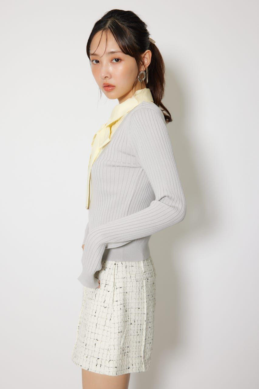 rienda「シャツドッキングロングスリーブニットトップス」|ニット・セーター|