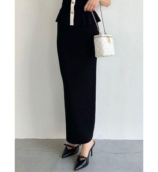 RESEXXY「リブニットペンシルスカート【セットアップ着用可能】」|スカート|ブラック