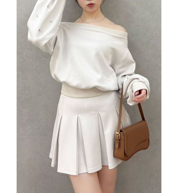 dazzlin「【20周年記念復刻！/セットアップ対応】ボックスプリーツカットミニスカート」|スカート|オフホワイト