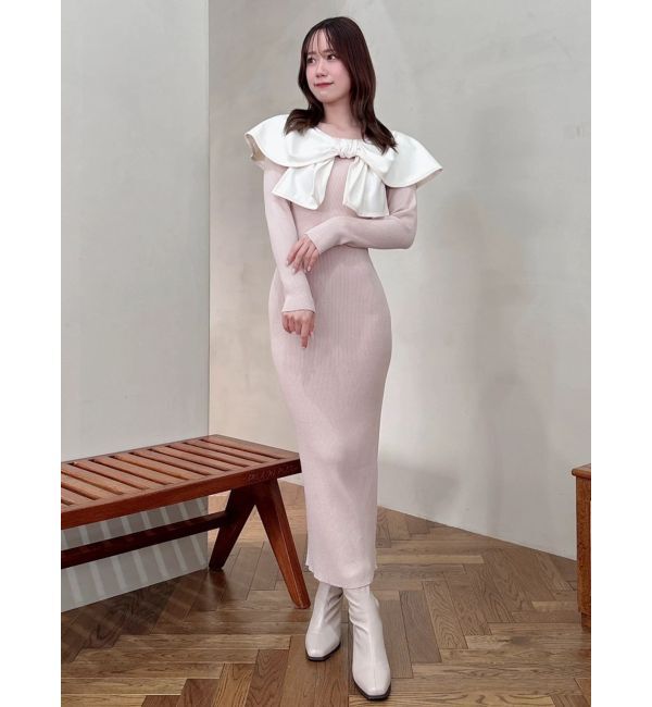 dazzlin「パイピングリボンニットワンピース」|ワンピース|