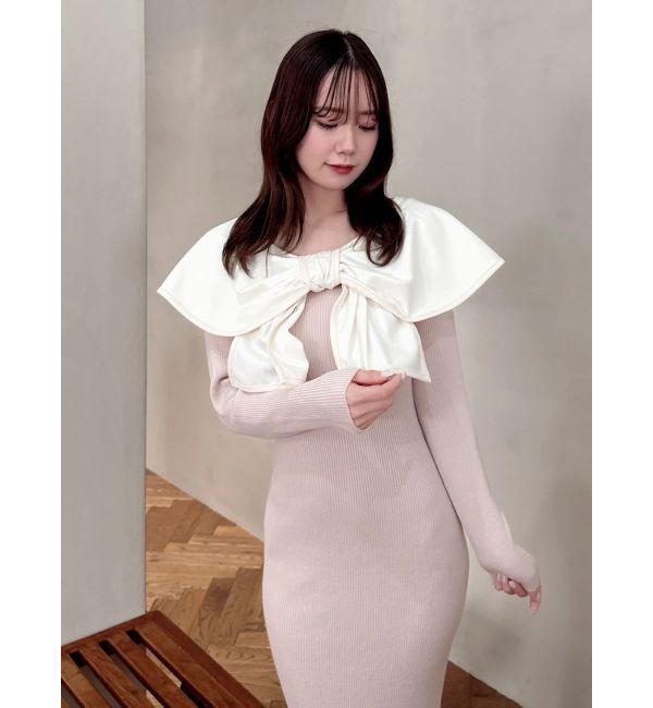 dazzlin「パイピングリボンニットワンピース」|ワンピース|