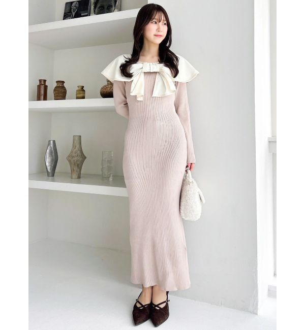 dazzlin「パイピングリボンニットワンピース」|ワンピース|