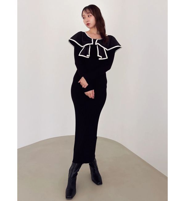 dazzlin「パイピングリボンニットワンピース」|ワンピース|