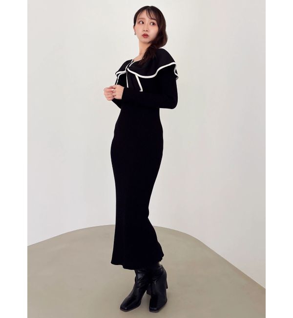 dazzlin「パイピングリボンニットワンピース」|ワンピース|