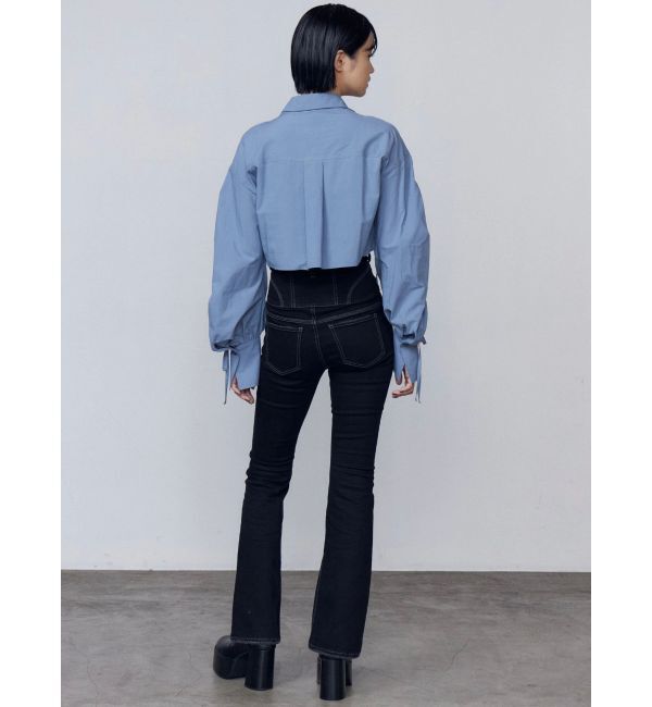 EMODA「スーパーハイウエストフレアパギンス」|デニム|