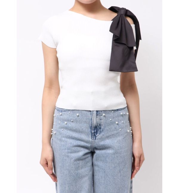 MERCURYDUO「【追加生産】BIGリボン付きニットトップス」|ニット・セーター|