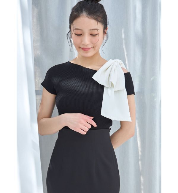 MERCURYDUO「【追加生産】BIGリボン付きニットトップス」|ニット・セーター|