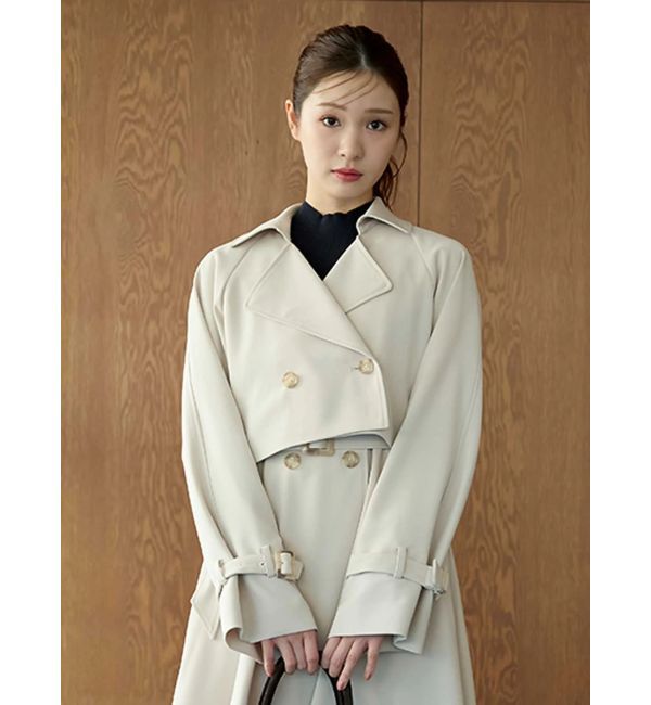 MERCURYDUO「【セットアップ着用可】ショートトレンチコート」|トレンチコート|アイボリー