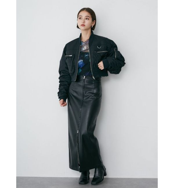 MURUA「マルチウェイナローフェイクレザースカート」|スカート|