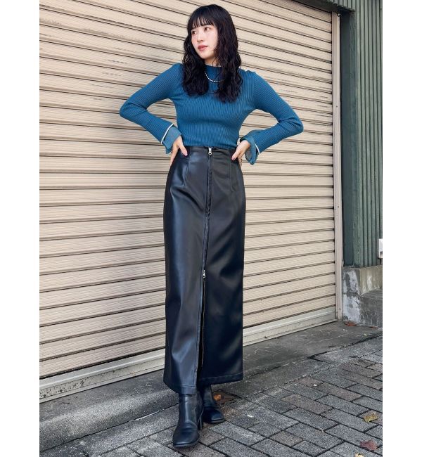 MURUA「マルチウェイナローフェイクレザースカート」|スカート|