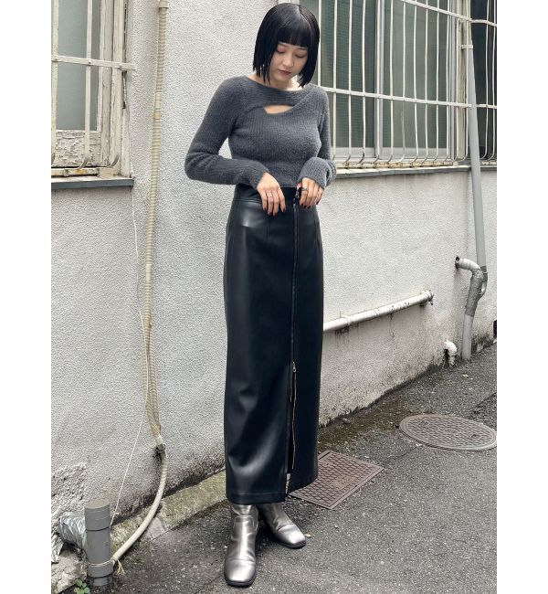 MURUA「マルチウェイナローフェイクレザースカート」|スカート|