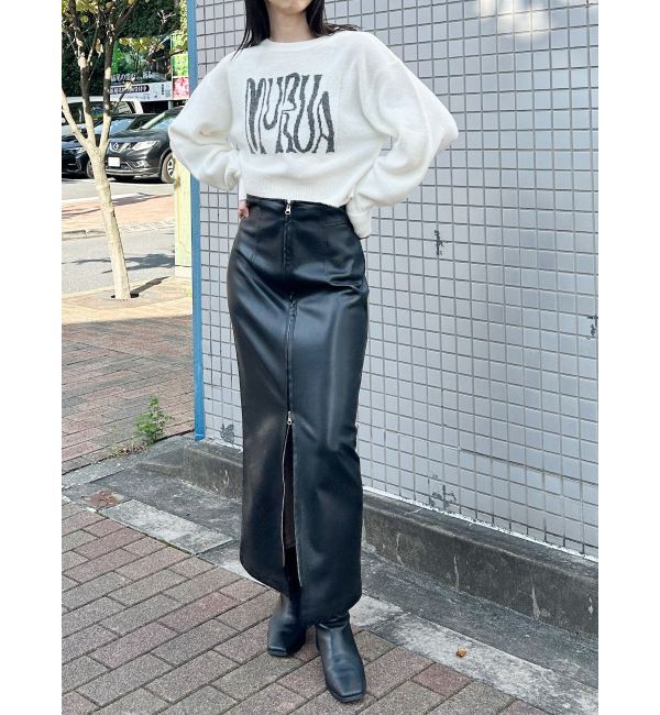 MURUA「マルチウェイナローフェイクレザースカート」|スカート|