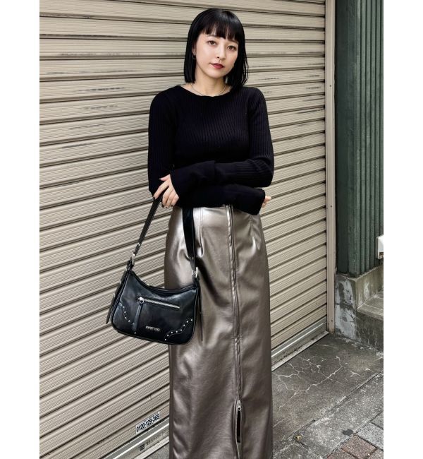 MURUA「マルチウェイナローフェイクレザースカート」|スカート|