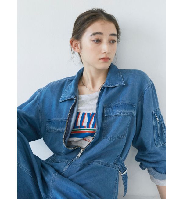 Ungrid「テンセル混デニムオールインワン」|オールインワン|