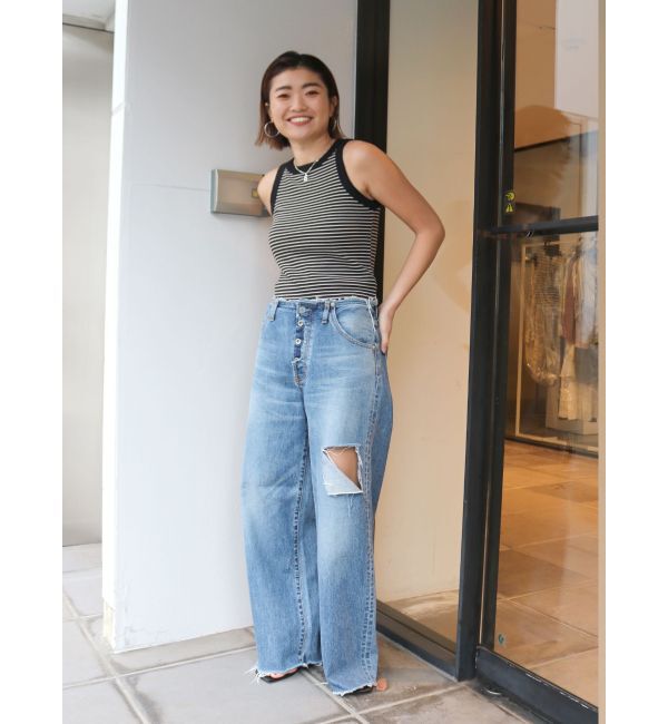 Ungrid「【WEB限定】ボーダーアメスリタンクトップ」|タンクトップ|